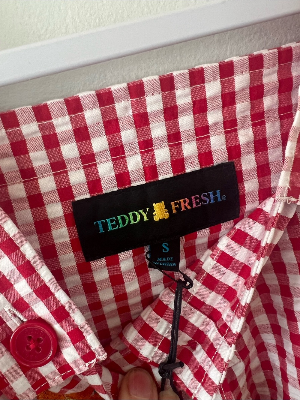 Teddy Fresh Red Little Miss Gingham Overalls Dress Plaid Women’s Small S - Picture 6 of 10